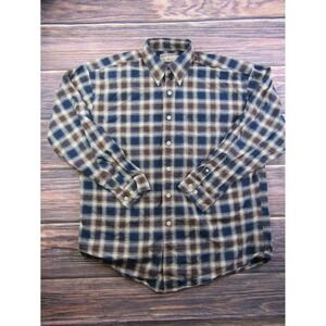 High Sierra Mens Size Large Blue Plaid Button Down Flannel Shirt